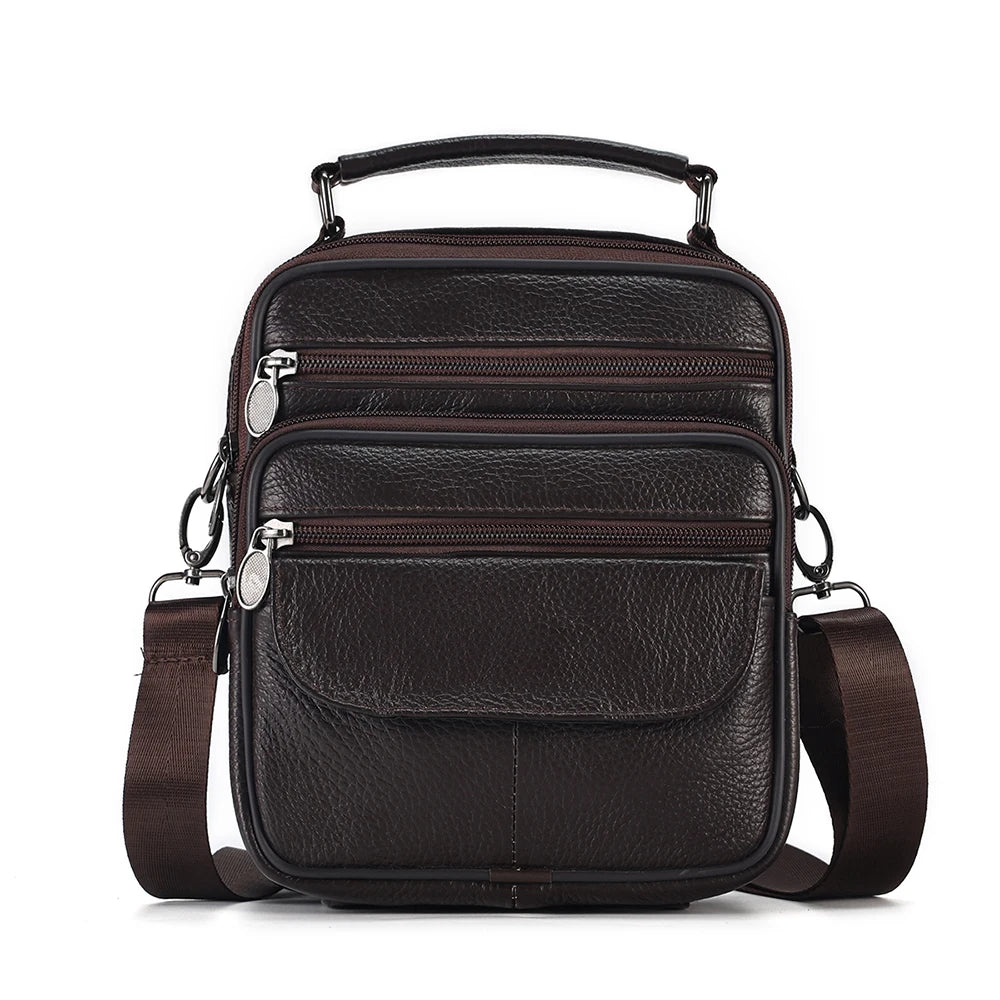 JOYIR Men Genuine Leather Crossbody Bags Messenger Bag for Male Trendy Shoulder Bags Casual Travel Sling Bag Handbags Zen fit plus