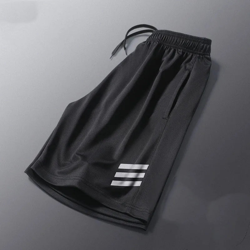 New Black Running Shorts Men Striped Printing Loose Basketball Sport Gym Breathable Shorts Fitness Training Workout Bottom Male Zen fit plus
