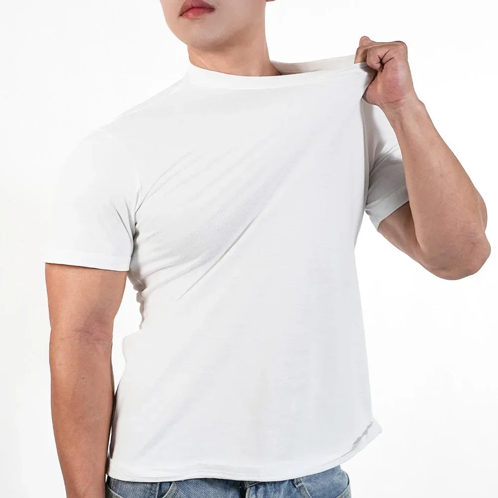 Men T shirts Polyester Thin Short-sleeve Tee Fitness Muscle Joggers Bodybuilding Quick Dry tshirt Male Gym Clothes Oversize tops Zen fit plus