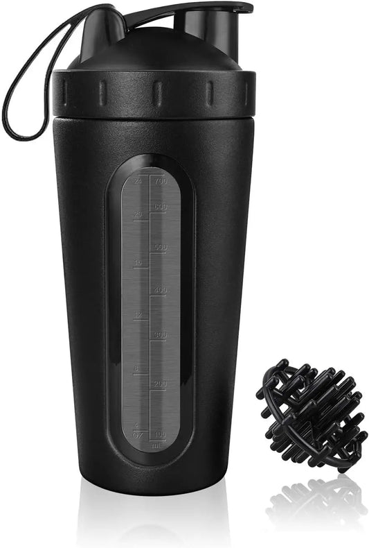 28oz Protein Shaker Bottle Portable BPA Free Leak Proof Sport Cup with Visible Window and Mixing Ball for Gym Fitness Workout Zen fit plus