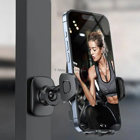 Gym Magnetic Phone Holder 360 Adjustable Stand For Cell Phone Compatible With 4-7" Smartphones Alloy Base And Joint - Zen Fit Plus