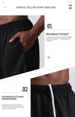 Summer Sports Shorts Men's Casual Five-point Pants Trend Loose Basketball Outer Wear Big Pants Pants Mesh Thin Section - Zen Fit Plus