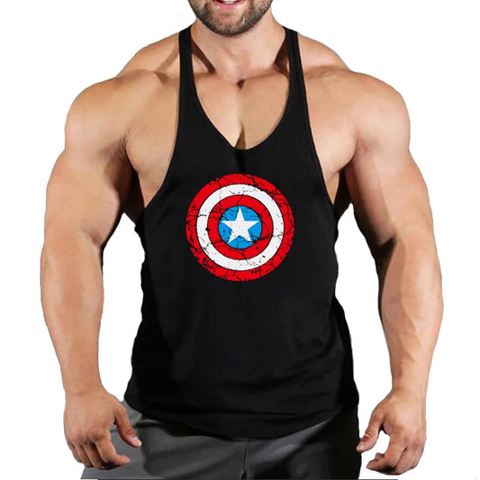 Summer fashion trend fitness vest men's fitness gym clothing fitness printing cool shirt running casual comfortable vest Zen fit plus