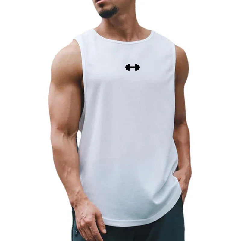 Summer Men's Running Vest Gym Tank Tops Fitness Clothing Quick-drying Loose Bodybuilding Sleeveless Shirt Basketball Singlets Zen fit plus