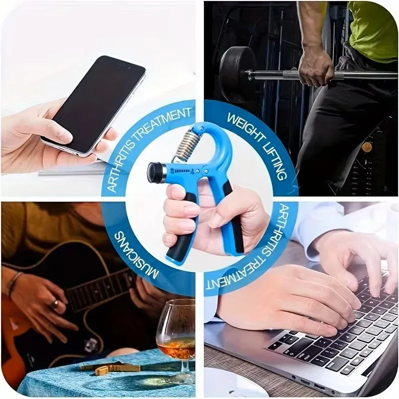 Hand Grip Strengthener Adjustable Resistance Men and Women Finger Massager Expander Workout Strength Muscle Wrist Gym Equipment Zen Fit Plus