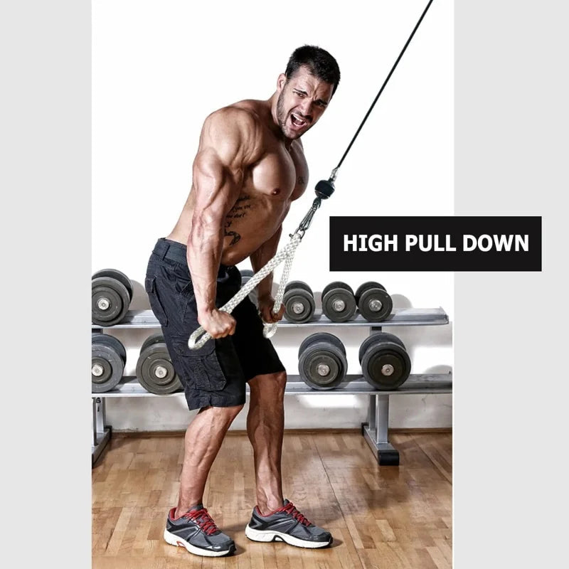 Tricep Rope Press Down Cable Machine Accessories LAT Pulldown Attachment for Home Gym Pull Down Rope Cord for Triceps Extensions Zen fit plus