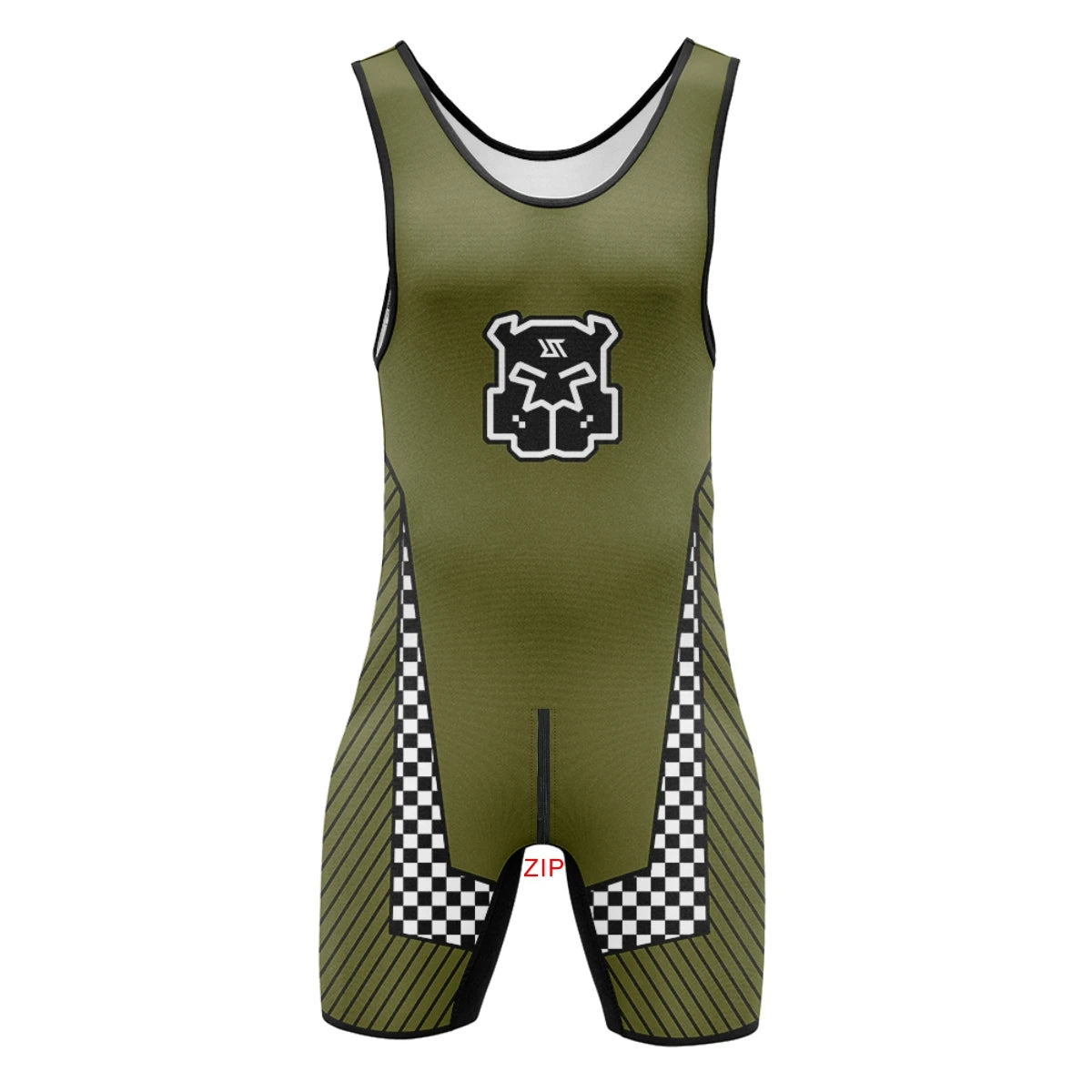 Mens Wrestling Singlets Front And Back Zipper Dog SexyMan Bodysuits RT One-Piece Undershirts Powerlifting Sleeveless Sleepwear Zen fit plus