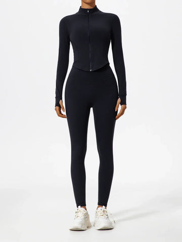 Hearuisavy Ultra-Soft Fabrics Casual Tight Sports Jackets Women Zipper Yoga Clothes Female Quick-Dry Long Sleeve Sportswear - Zen Fit Plus