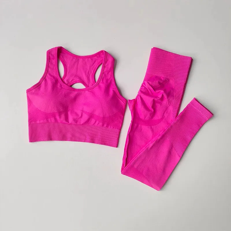 Women's tracksuit Fitness Suit Yoga Sets Sportswear Workout Sports Bra+High Waist Leggings Gym Clothing Seamless Sports Suits Zen fit plus