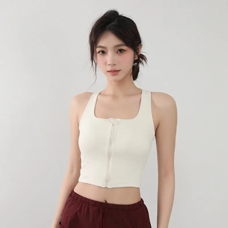 Women Fitness Underwear Yoga Bras cross Back Beauty Sports Bras Front Zippe Top Bra Sexy Breathable Underwear For Women Gym Top - Zen Fit Plus