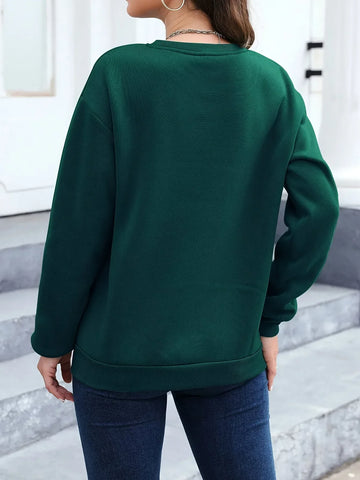 Loose Sweatshirt Casual Long Sleeve Women Autumn and winter Comfortable Pullover Crewneck Loose Female Clothes - Zen Fit Plus