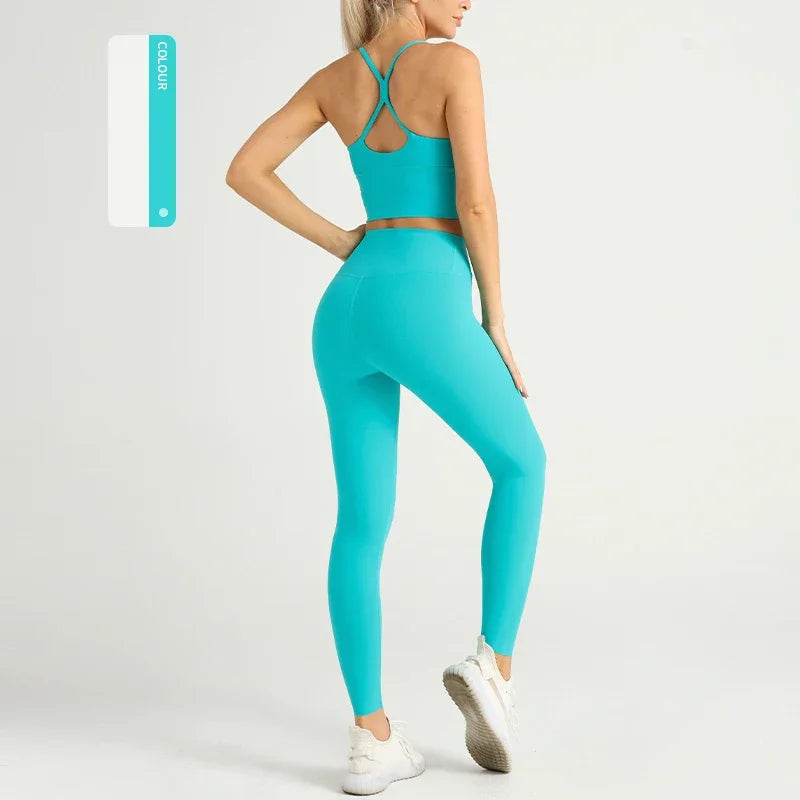 2 Piece Yoga Clothes Women's Tracksuit Athletic Wear Pilates Fitness Suit Gym Workout Push Up Clothes Sports Bra Leggings Suit Zen fit plus