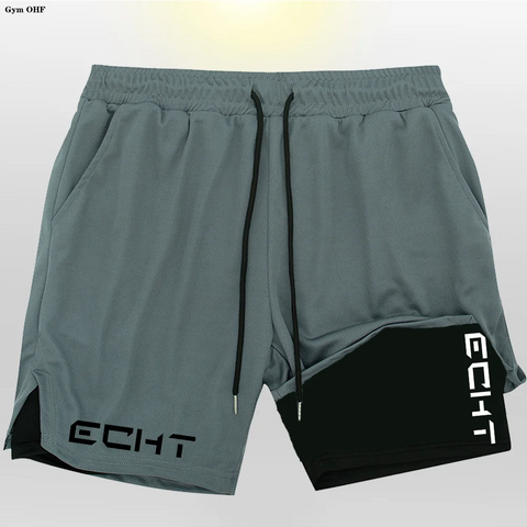Running Shorts Men Fitness Gym Training 2 in 1 Sports Shorts Quick Dry Workout Jogging Double Deck Short Pant Zen fit plus