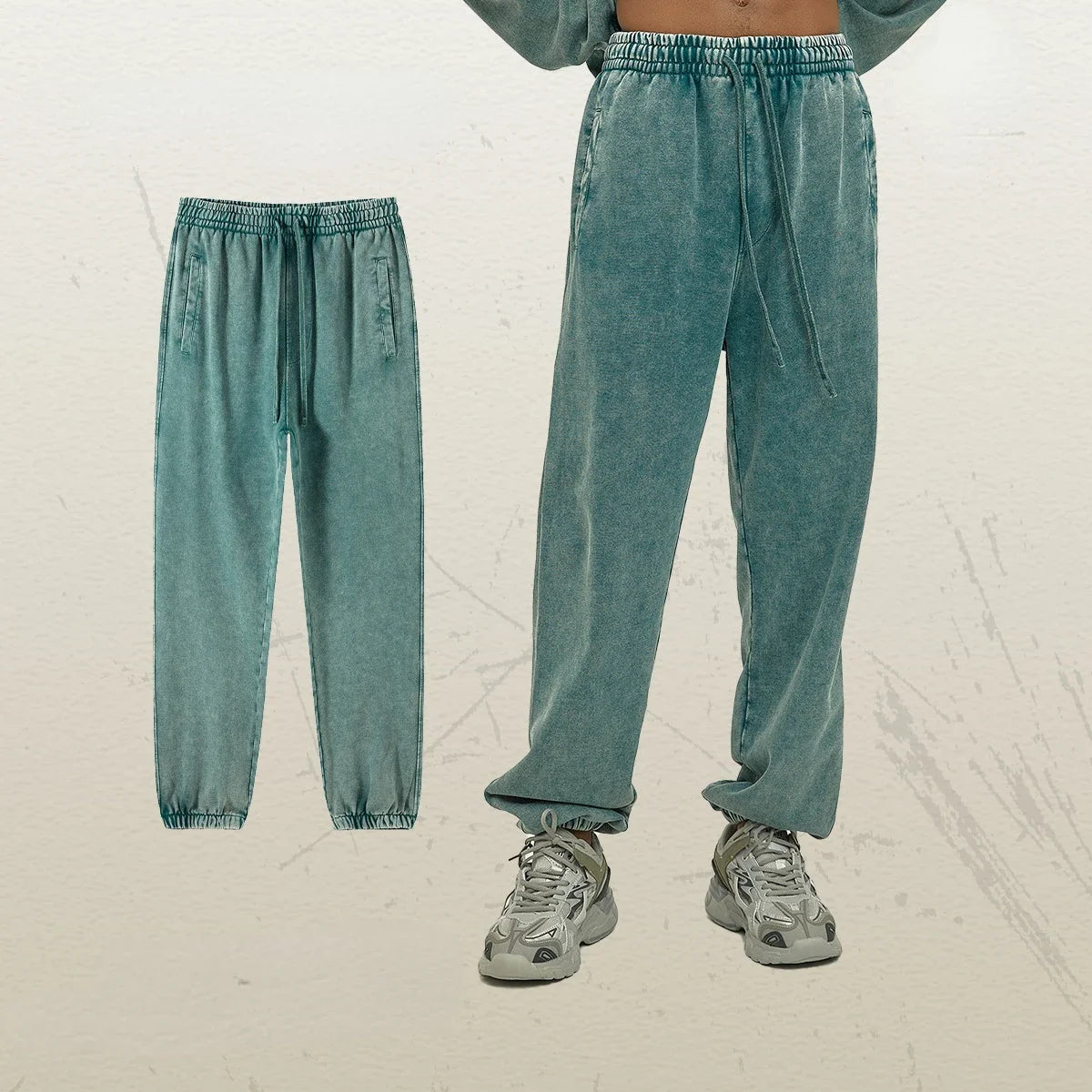 Sumuyoo 100% Cotton Unisex Thin Round Neck Hoodie Pants Set Fashionable Loose Sports Top Trousers Trendy Brand Pullover Pants Zen Fit Plus