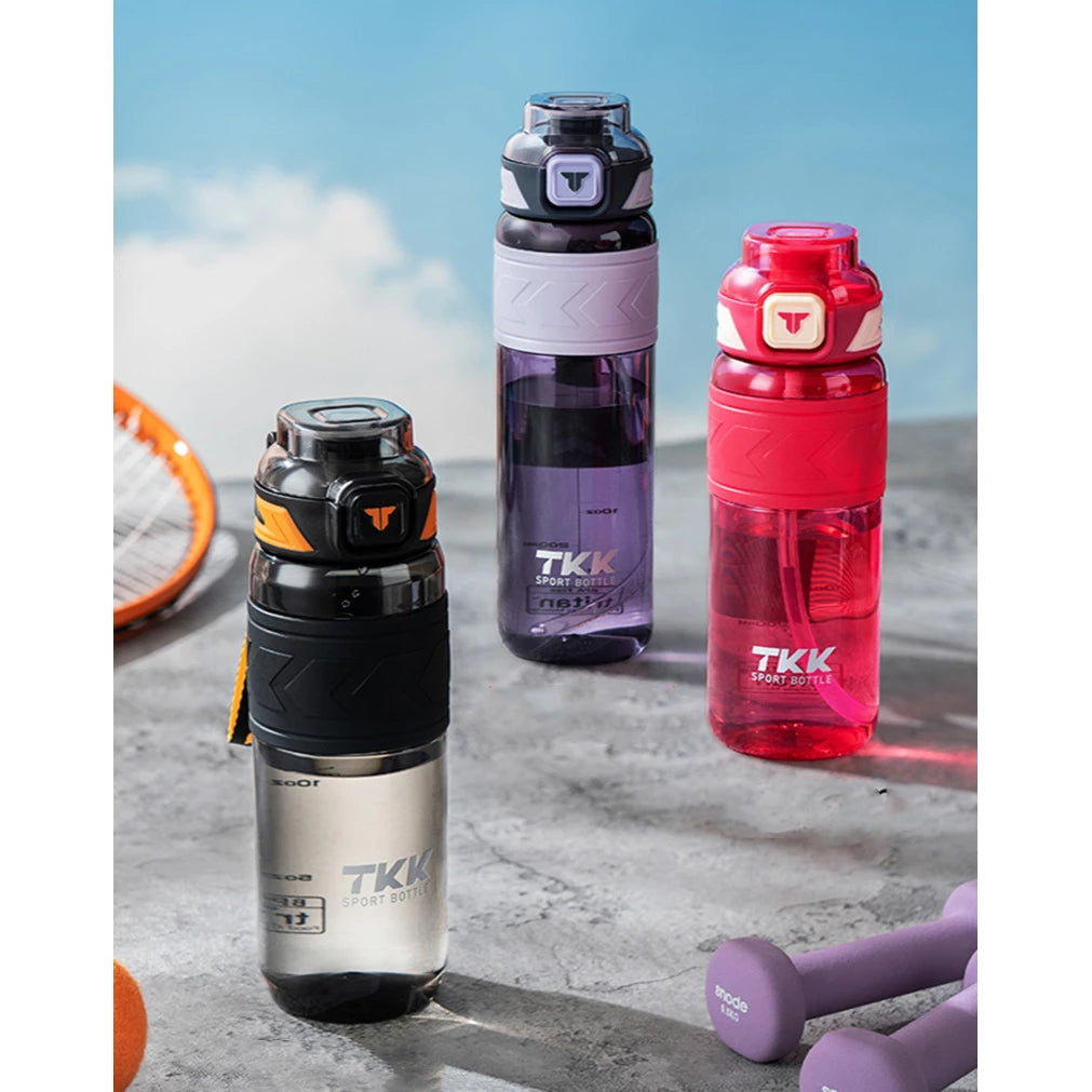 1000ML High Quality Tritan Material Sport Water Bottle With Straw Leak-Proof Durable Gym Fitness Outdoor Drinking Bottle Zen fit plus