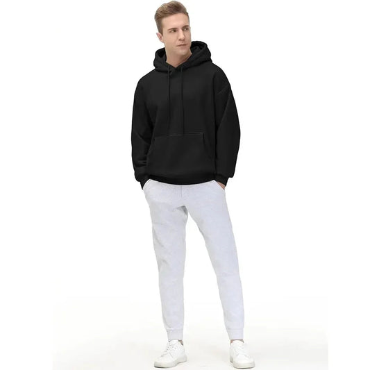 Spring/Fall Men's and women's plain black/grey hooded sweatshirts Street wear Running sweatshirts Casual loose hoodie pullovers Zen fit plus