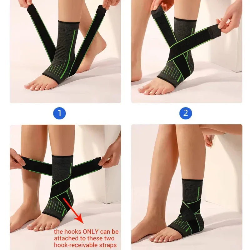 1PC Pressurized Bandage Ankle Protector Sport Anklet Support Foot Strap Nylon Knitted Elastic Ankle Brace Gym Basketball Running - Zen Fit Plus