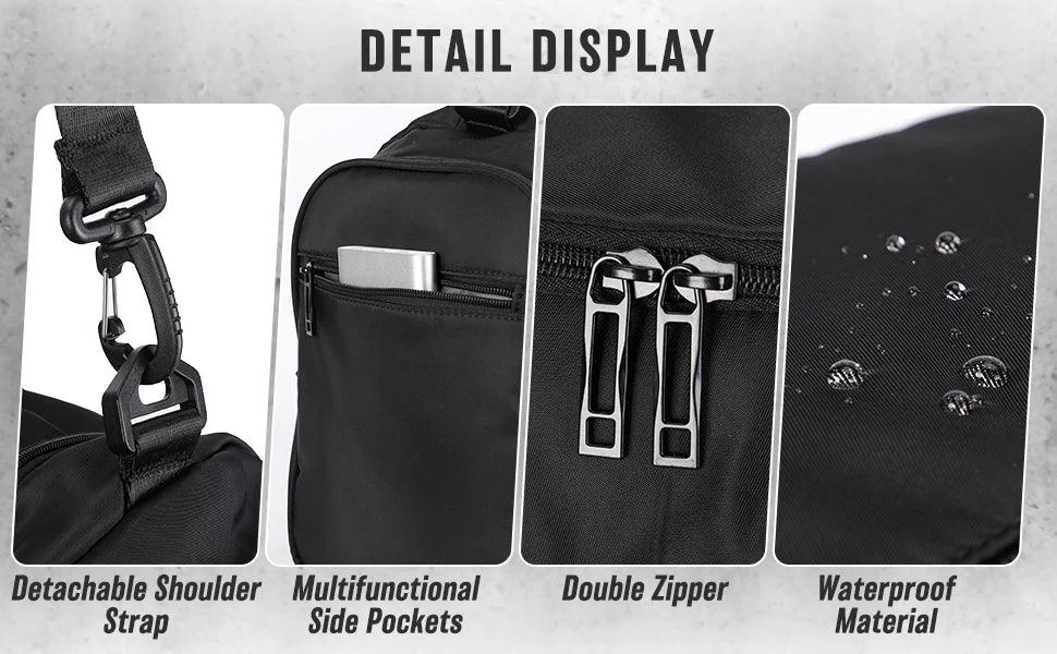 Likros Sports Gym Bag Travel Duffel Bag with Shoes Compartment for Men Women 40L Lightweight Foldable Duffel Bag Workout Bag - Zen Fit Plus