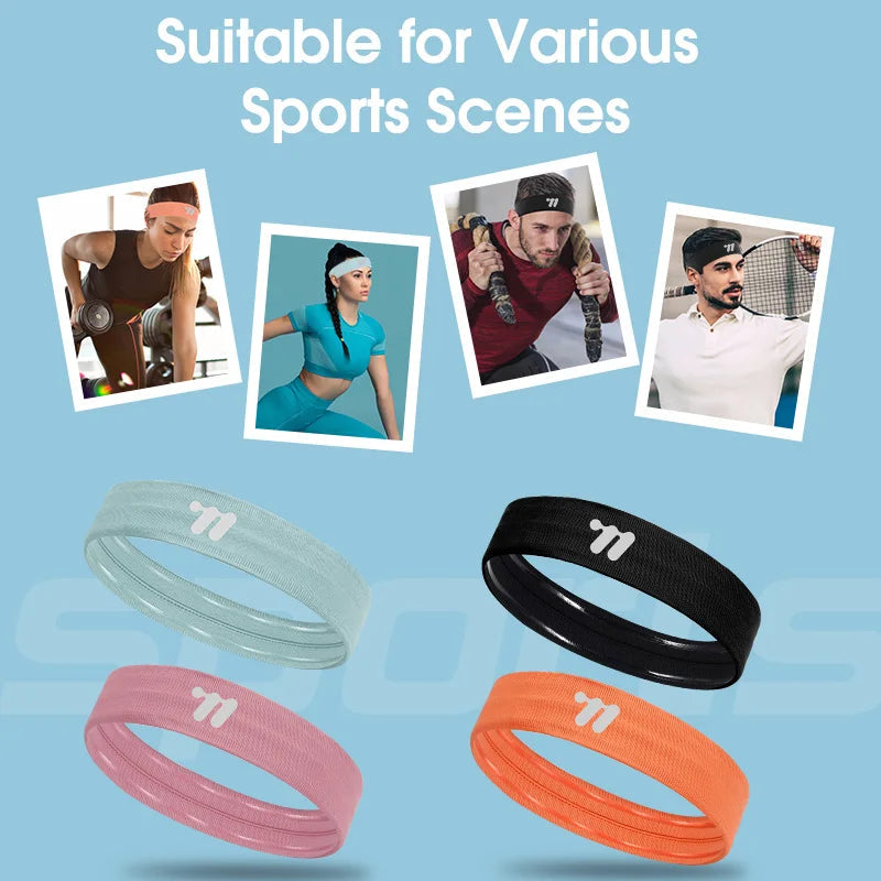 WEST BIKING Sports Headband Anti-slip Sweat Absorbing Elastic Sweatband Quick Dry Men Women Running Fitness Gym Cycling Headwear Zen fit plus