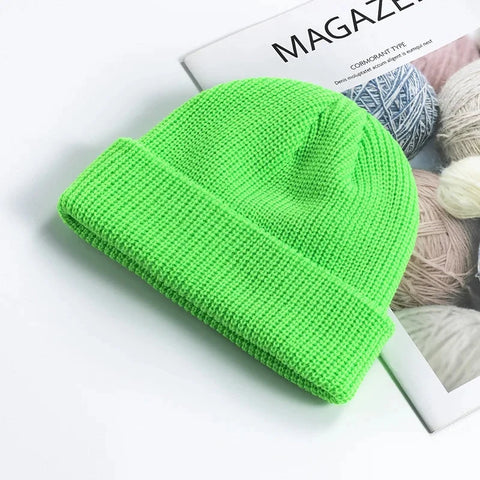 Knitted Hat for Men & Women Caps Wool Fashion Simple Warm Skullies Beanies Solid Autumn Winter Beanie Cap Trendy Style Zen Fit Plus