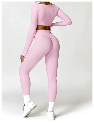 Yoga Suit Sports Set Women Quick-Drying Gym Set Women Tracksuit Running Workout Long Sleeve Sports Shirt Yoga Clothing - Zen Fit Plus