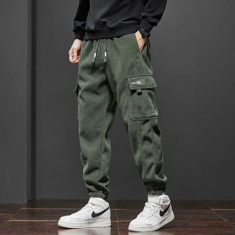 Spring Autumn New Style Elastic Waist Casual Pants for Men Stretch Straight Drawstring Harem Jogging Sports Long Pants Male - Zen Fit Plus