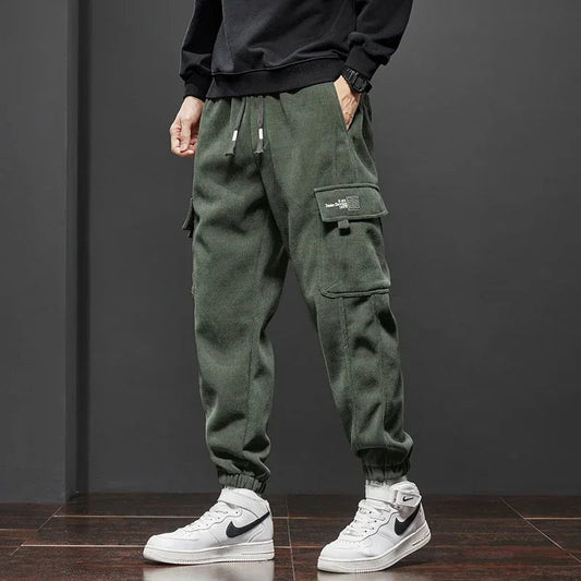 Spring Autumn New Style Elastic Waist Casual Pants for Men Stretch Straight Drawstring Harem Jogging Sports Long Pants Male Zen fit plus