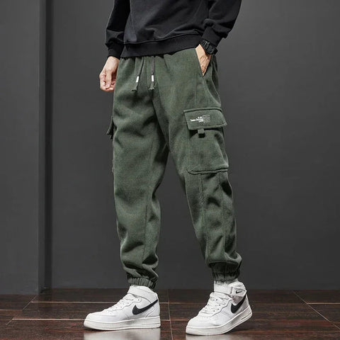 Spring Autumn New Style Elastic Waist Casual Pants for Men Stretch Straight Drawstring Harem Jogging Sports Long Pants Male Zen fit plus