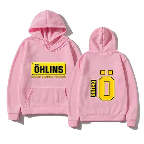 Autumn Winter Men Suspension Car Motorcycle Sport Racing Ohlins Shock Hoodies Long Sleeves Thermal Sweatshirt Ladies Unisex Zen fit plus