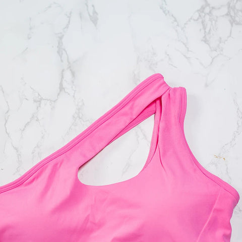DIAS FIT JOY Women One Shoulder Sports Bras Yoga Top Vest Yoga Gym outdoor sport Running Fitness Underwear Zen fit plus