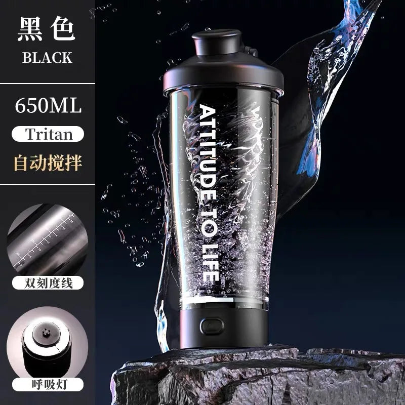 Electric Protein Shaker Bottle, USB Rechargeable Blender Bottles, BPA Free, Tritan Portable Blender Cup, 650ml Zen fit plus