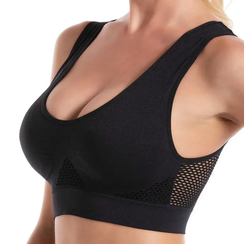 Seamless Mesh Women Sports Bras Fitness Gym Running Underwear Shockproof Bra Wireless 6XL Plus Size Crop Top Breathable Yoga Bra - Zen Fit Plus