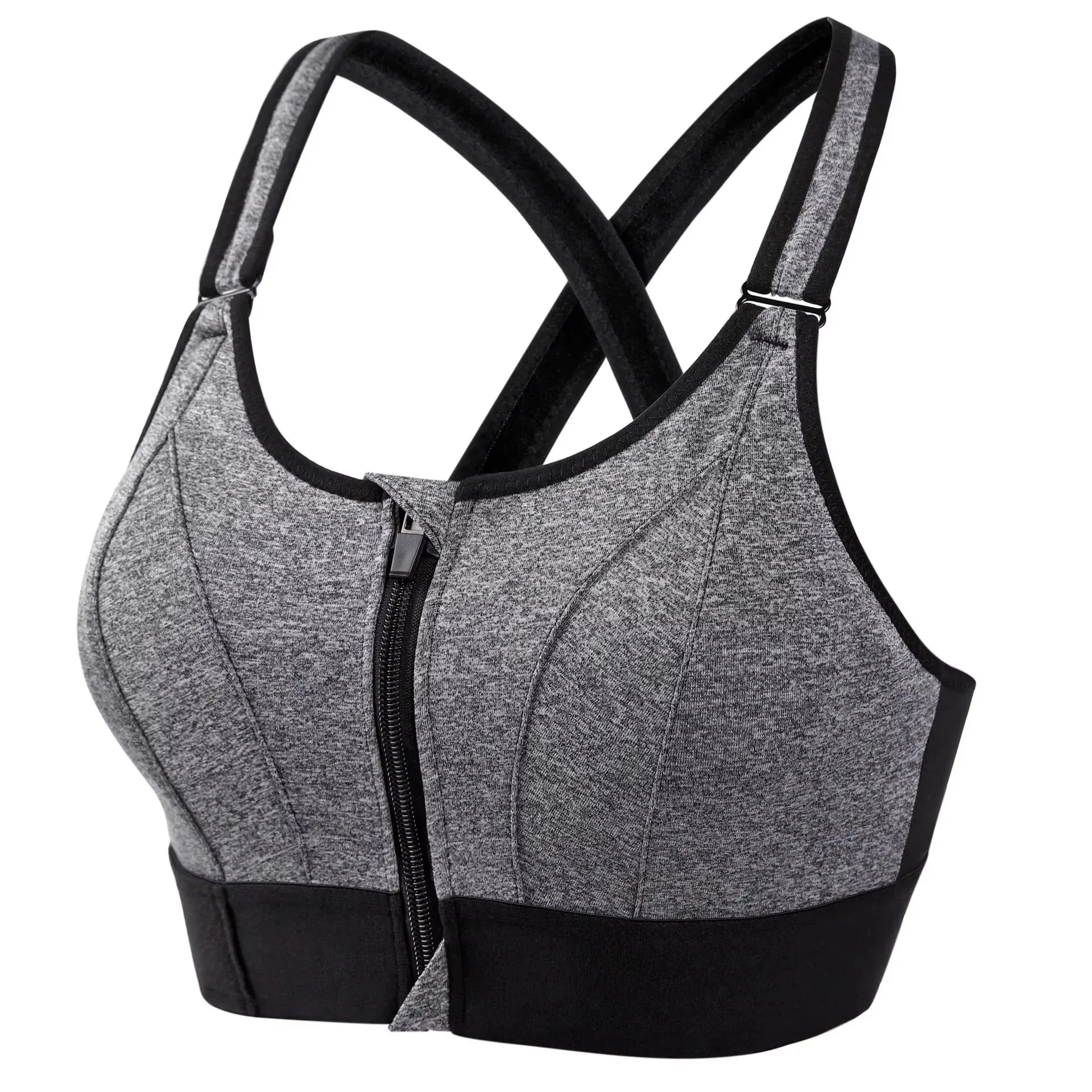 Sports Bras For Women Front Zipper Adjustable Strap Shockproof Elastic Fitness Athletic Brassiere Slim Yoga Crop Top Zen fit plus