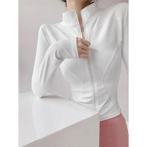 2024 Sun Protection Quick Dry Sports Coat Women's Tight Tops Long Sleeve Zipper Yoga Jacket Running Fitness Women's Jacket S-3XL Zen fit plus