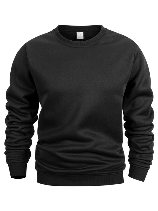 Men's Crew Neck Sweatshirts Solid Color Sweatwear Spring Outdoor Casual Daily Long Sleeve Pullover Hoodie Man Sportswear Zen Fit Plus