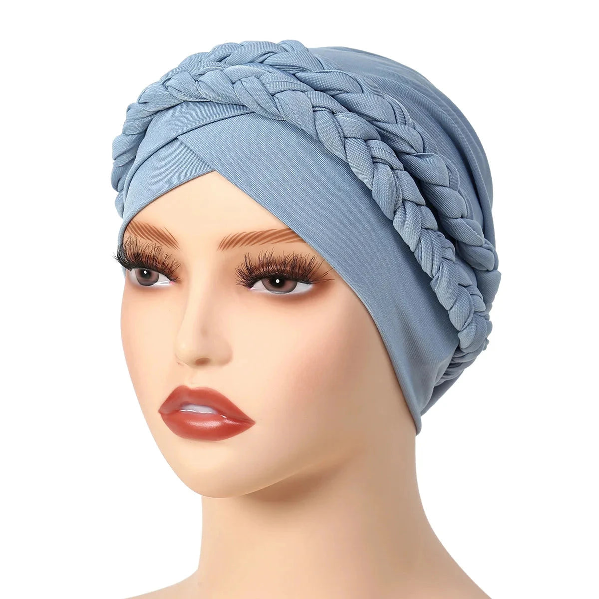 Lady Women Hat Chemo Cap Muslim Braid Head Scarf Turban Head Wrap Cover  Hair Loss Islamic Headwear Zen Fit Plus