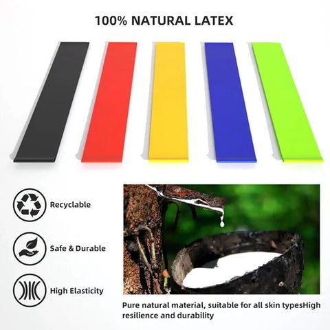 Resistance Bands Set for Men and Women 5 Different Levels Elastic Band Bands for Home Fitness Stretching Pilates Exercise Bands Zen fit plus