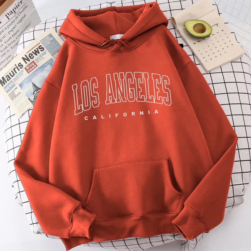 Los Angeles Art Letter Design Women Hoodies American Style Casual Hoody Autumn Hip Hop Female Hoodie Casual Fleece Clothing - Zen Fit Plus