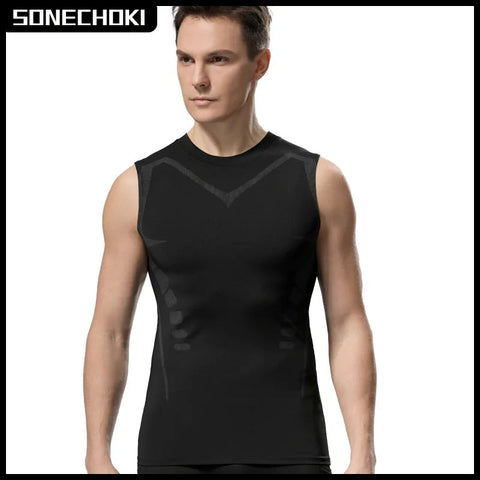 Compression Tank Top Men Gym Shirt Sleeveless Quick Dry Printing Sportswear Male Fitness Bodybuilding Vest Workout Muscle Top Zen fit plus