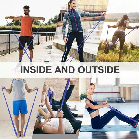 5~120lbs Fitness Resistance Band Boxing Agility Training Workout Gym Equipment Yoga Pilates Accessories Rubber Band Home Gym Zen fit plus
