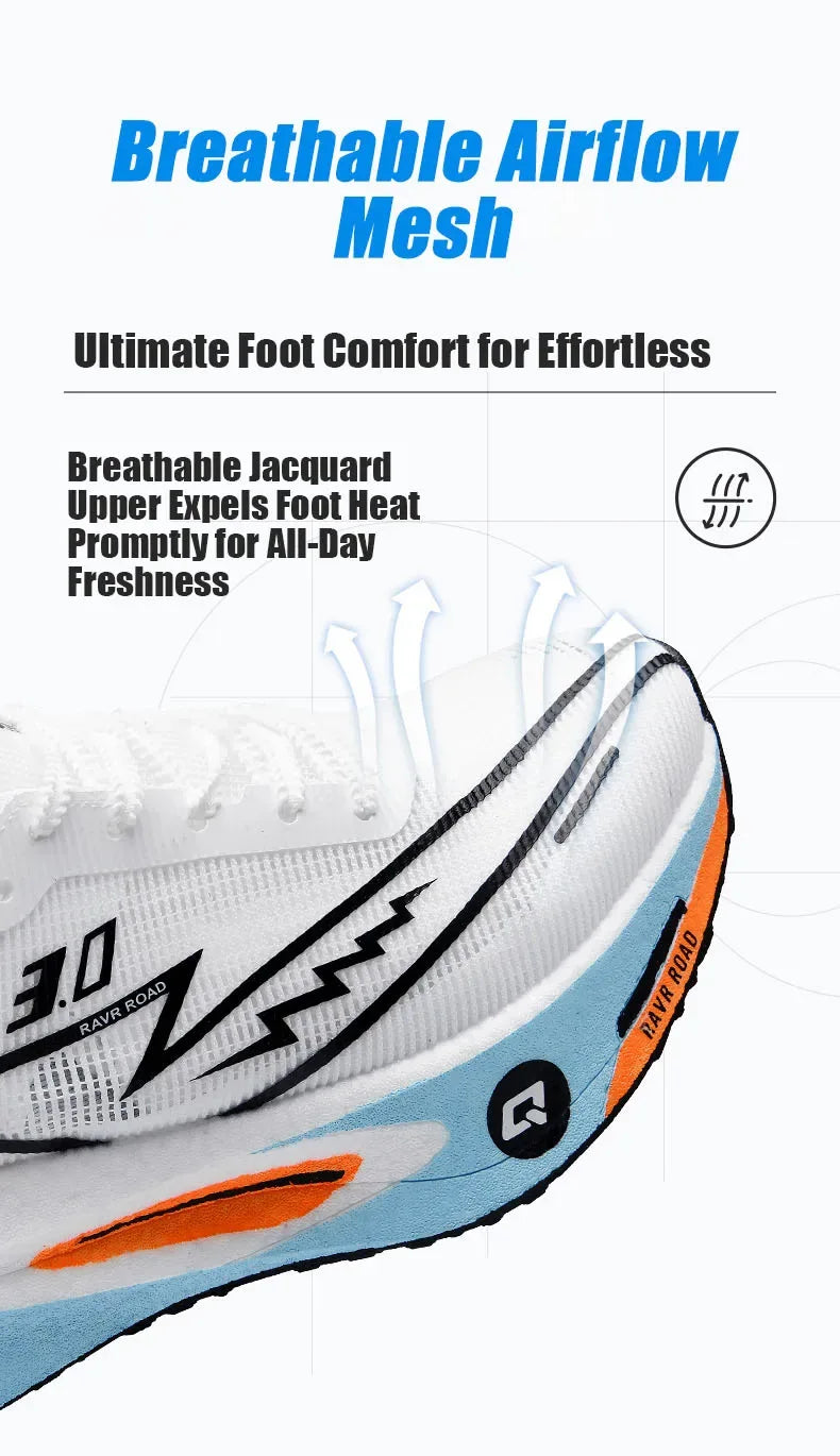 Men's Carbon Board Sneakers Anti-slip Cushioned Comfortable Racing Training Running Shoes Mesh Tennis Shoes Casual for Women - Zen Fit Plus