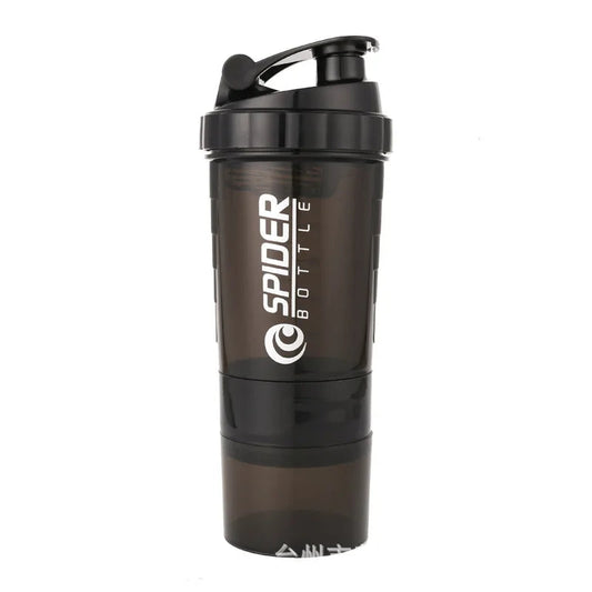 500ml Portable Protein Powder Shaker Bottle High Capacity Drinking Container with Powder Case Plastic Blender Sports Water Cup Zen fit plus