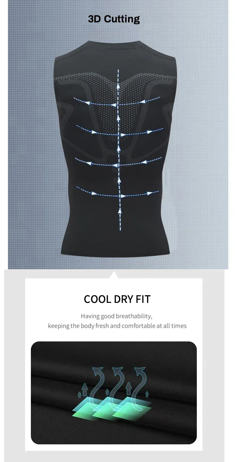 Compression Tank Top Men Gym Shirt Sleeveless Quick Dry Printing Sportswear Male Fitness Bodybuilding Vest Workout Muscle Top - Zen Fit Plus