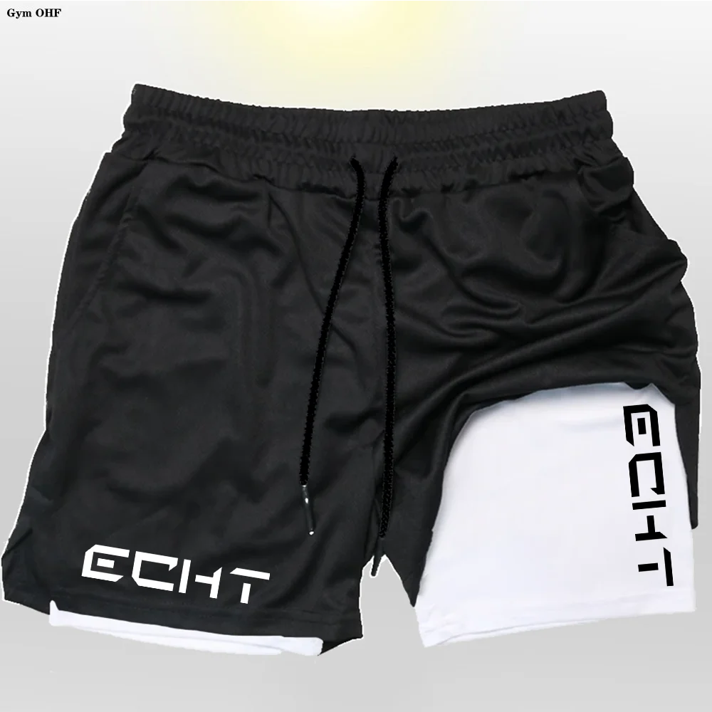 Running Shorts Men Fitness Gym Training 2 in 1 Sports Shorts Quick Dry Workout Jogging Double Deck Short Pant Zen fit plus