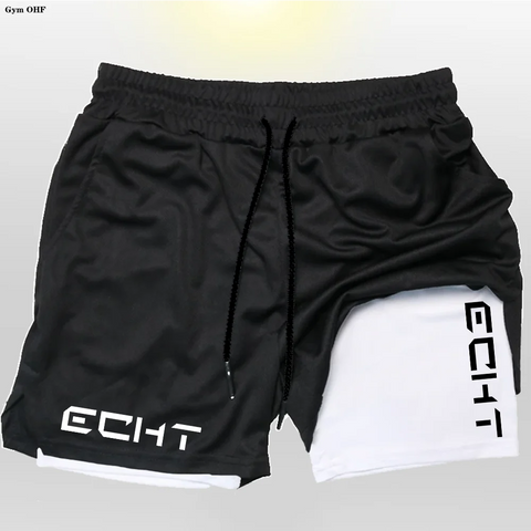 Running Shorts Men Fitness Gym Training 2 in 1 Sports Shorts Quick Dry Workout Jogging Double Deck Short Pant Zen fit plus