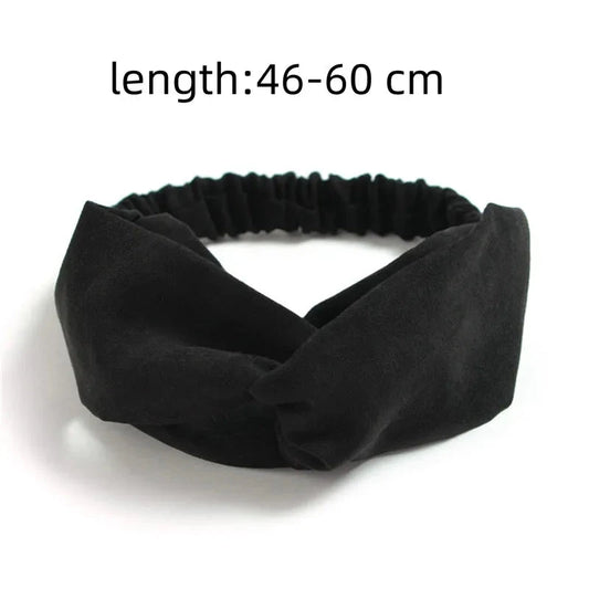 Cross Turban Solid Headbands for Women Twist Knotted Boho Suede Hair Bands For Girls Sweet Bow Headwrap Vintage Hair Accessories Zen Fit Plus