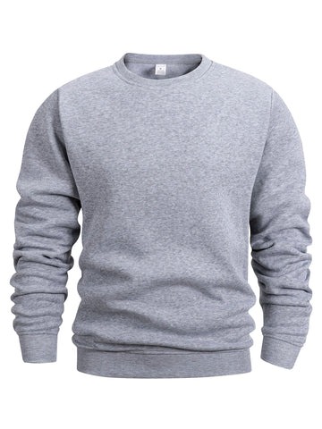 Men's Crew Neck Sweatshirts Solid Color Sweatwear Spring Outdoor Casual Daily Long Sleeve Pullover Hoodie Man Sportswear Zen Fit Plus
