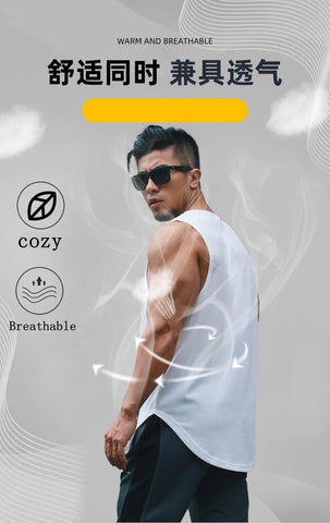 Summer Fitness Sports Tank Top Men's Breathable Loose Fit Training Sleeveless T-shirt Quick Drying vest Anime ZT Clothing Zen fit plus