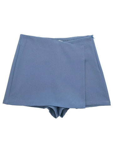 Willshela Women Fashion Solid Asymmetrical Side Zipper Skirts Shorts Vintage High Waist Female Chic Lady Shorts Zen fit plus