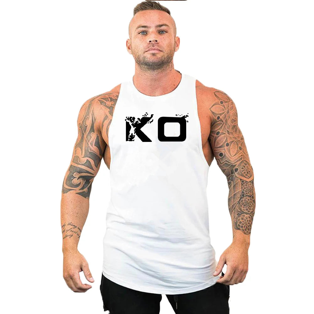 Men's Cotton Sleeveless shirt animal Bodybuilding Workout Tank Tops Muscle Fitness Shirts Male Gym Skull Beast Stringer Vest Zen fit plus